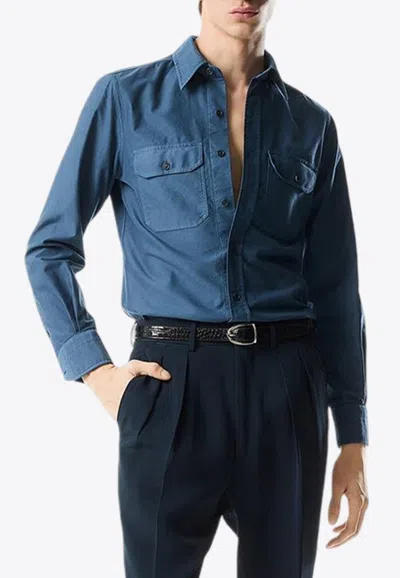 Tom Ford Long-sleeved Shirt In Blue