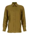 Tom Ford Silk Short-sleeve Shirt For Men In Green