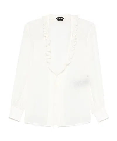 Tom Ford Ruffle-detailed Blouse In White