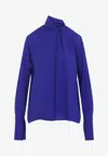Tom Ford Long-sleeved Silk Blouse In Blue
