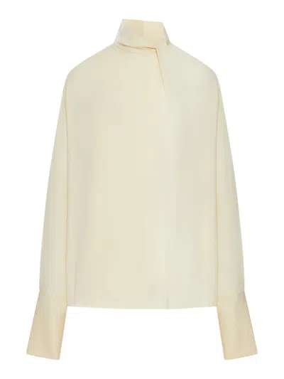 Tom Ford Long-sleeved Silk Georgette Blouse In Multi