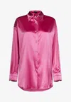 Tom Ford Pink Relaxed Shirt With Pointed Collar In Stretch Silk Woman In Fuchsia