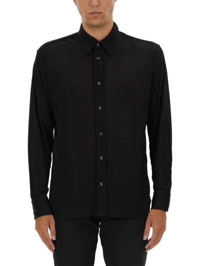 Tom Ford Long-sleeved Straight Hem Shirt In Black