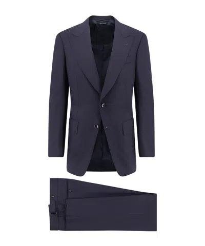 Tom Ford Men Wool Suit With Wide Lapel