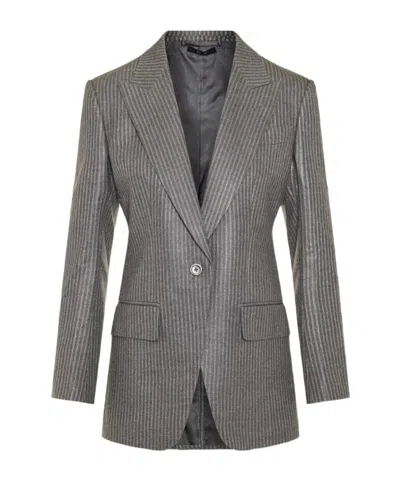 Tom Ford Long-sleeved Suit Coat In Gray