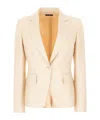 Tom Ford Long-sleeved Suit Coat In Nude