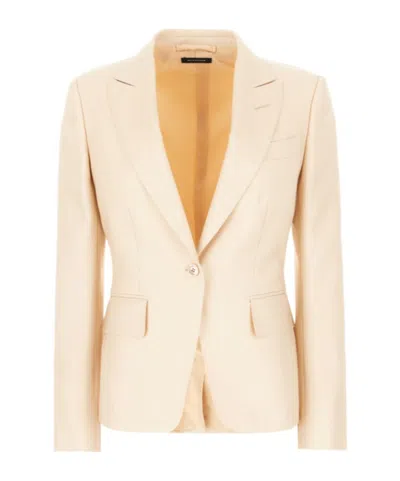 Tom Ford Long-sleeved Suit Coat In Nude