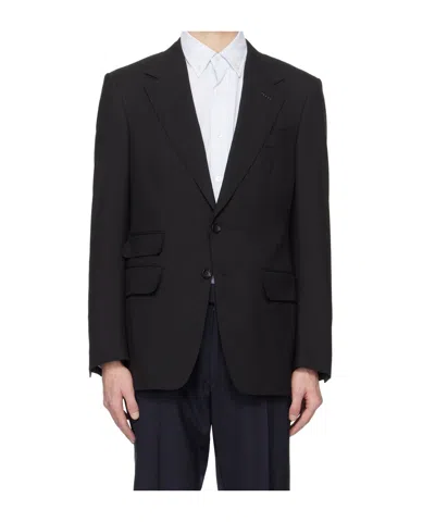 Tom Ford Long-sleeved Suit Jacket In Black
