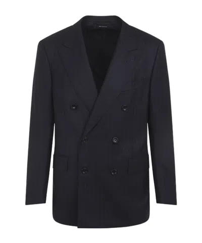 TOM FORD PINSTRIPE DOUBLE-BREASTED BLAZER