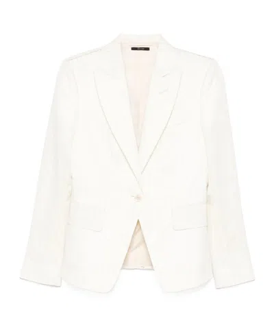 Tom Ford Long-sleeved Suit Jacket In Beige