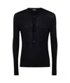 Tom Ford Short-button Fastening T-shirt In Black