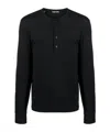 Tom Ford Short-button Fastening T-shirt In Black