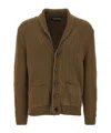 Tom Ford Ribbed Texture Shawl Collar Front Pockets In Green