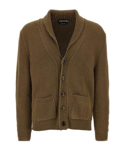 TOM FORD TOM FORD SHAWL COLLAR KNITTED CARDIGAN