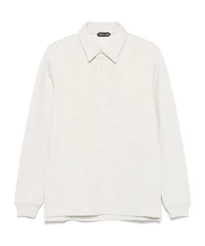 TOM FORD TOM FORD LONG-SLEEVED KNITTED POLO SHIRT