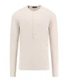 Tom Ford Slim-fit Ribbed Stretch Lyocell And Cotton-blend Henley T-shirt In White