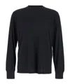 Tom Ford Black Crewneck T-shirt With Long Sleeves In Cotton Blend Man In Black
