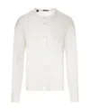 Tom Ford Slim-fit Ribbed Stretch Lyocell And Cotton-blend Henley T-shirt In White