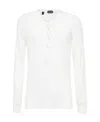 Tom Ford Slim-fit Ribbed Stretch Lyocell And Cotton-blend Henley T-shirt In White