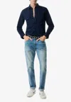 Tom Ford Cotton Corduroy Western Shirt In Indigo