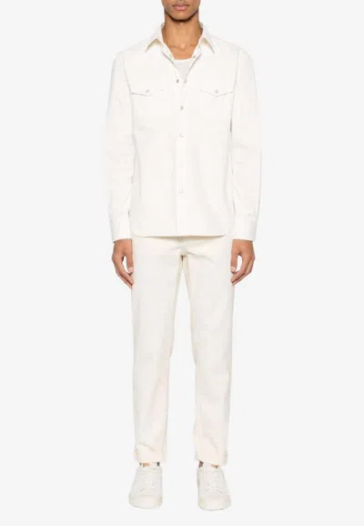 Tom Ford Long-sleeved Western Shirt In White