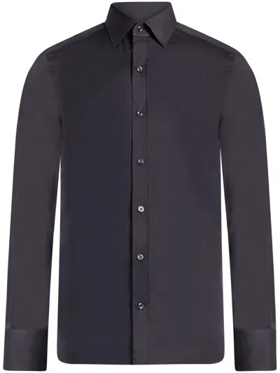 Tom Ford Long-sleeves Cotton Shirt In Blue