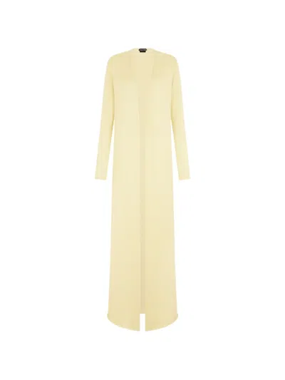 Tom Ford Longline Cardigan In Yellow