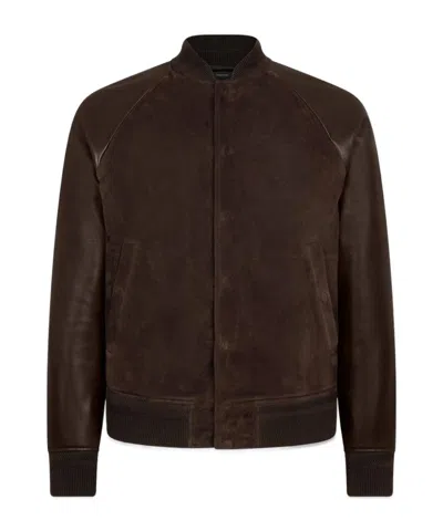 Tom Ford Long-sleeve Leather Jacket In Brown