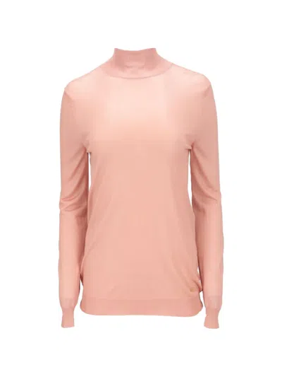 Tom Ford Long-sleeve Mock-neck T-shirt In Pink