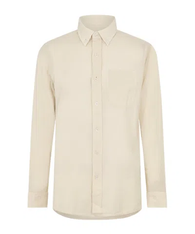 Tom Ford Longsleeve Shirt With Lapel Collar In Neutral