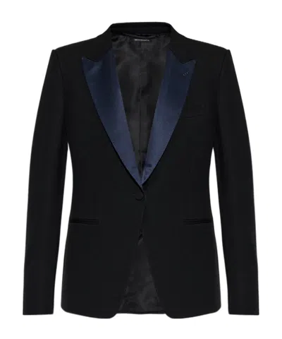 Tom Ford Long-sleeved Suit Jacket In Black