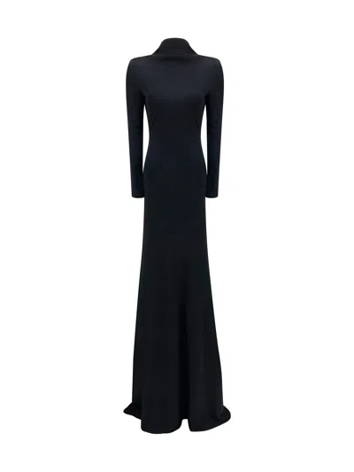 Tom Ford Long-sleeved Viscose Evening Dress In Black