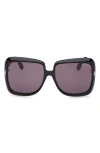 Tom Ford Eyewear Lorelai Oversized Frame Sunglasses In Shiny Black/smoke