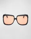 TOM FORD LORELAI ACETATE SQUARE SUNGLASSES