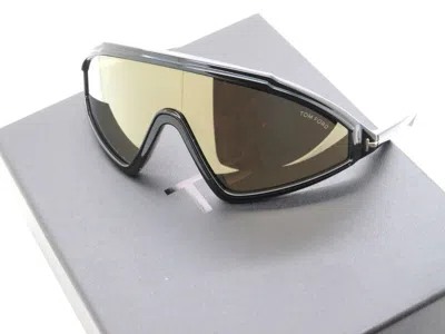 Pre-owned Tom Ford Lorna Ft 1121 01g Black/bronze Mirror Ski Shield Sunglasses
