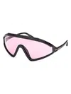 Tom Ford Lorna Violet Shield Ladies Sunglasses Ft1121 01y 00 In Shiny Black