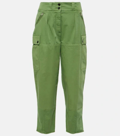 Tom Ford Low-rise Cotton Twill Cargo Pants In Green