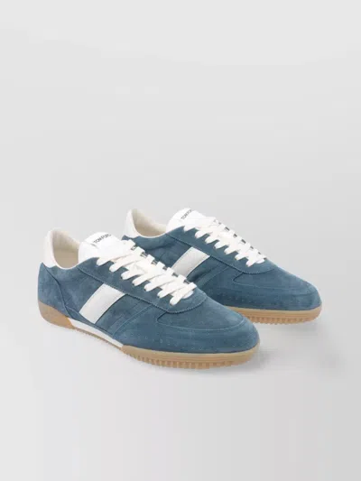 Tom Ford Low Top Sneakers Contrast Stripe In Blue