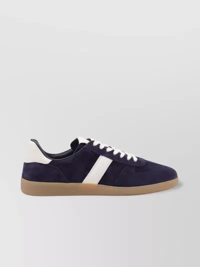 Tom Ford Low Top Sneakers With Contrast Heel Tab In Blue