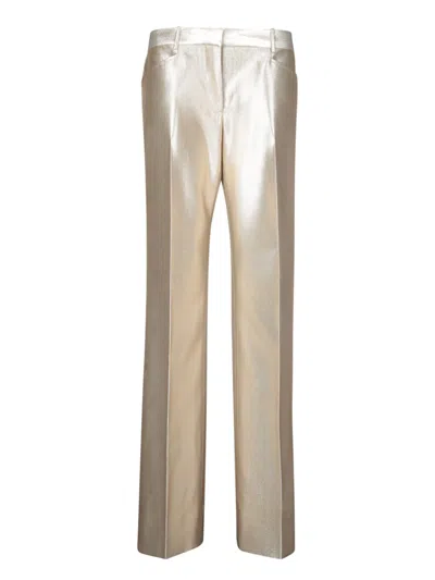 Tom Ford Low-waist Metallic Trousers With Lurex Finish In Grey