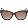 Tom Ford Lucia 54mm Polarized Square Sunglasses
