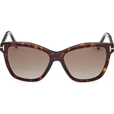Tom Ford Lucia 54mm Polarized Square Sunglasses