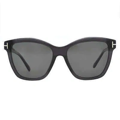 Pre-owned Tom Ford Lucia Polarized Smoke Butterfly Ladies Sunglasses Ft1087 05d 54 In Gray