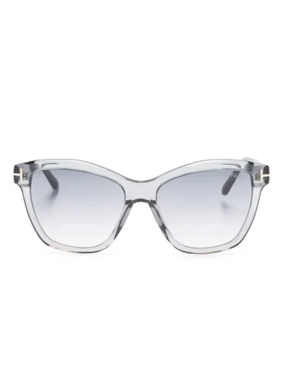 Tom Ford Lucia Wayfarer-frame Sunglasses In Grey