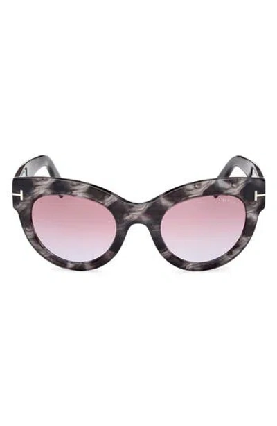 TOM FORD TOM FORD LUCILLA 51MM GRADIENT CAT EYE SUNGLASSES