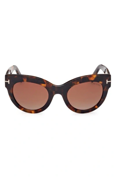 Tom Ford Lucilla 51mm Gradient Cat Eye Sunglasses In Vintage Havana