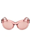 Tom Ford Lucilla 51mm Gradient Cat Eye Sunglasses In Shiny Rose/pink Gold