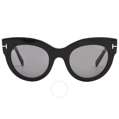 Tom Ford Lucilla Smoke Mirror Cat Eye Ladies Sunglasses Ft1063 01c 51 In Black