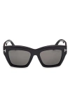 Tom Ford Luna Polarized Butterfly Sunglasses In Black