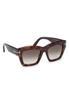 Tom Ford Luna 52mm Gradient Butterfly Sunglasses In Brown